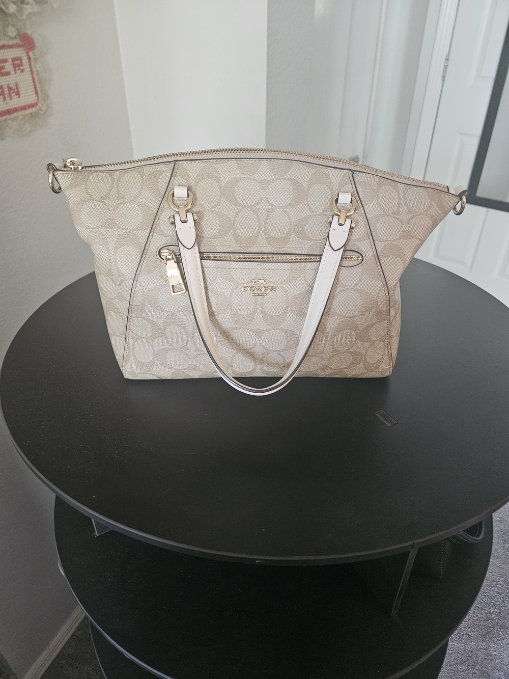 Coach Signature Tote in Beige/Chalk with Gold Hardware - Great Condition